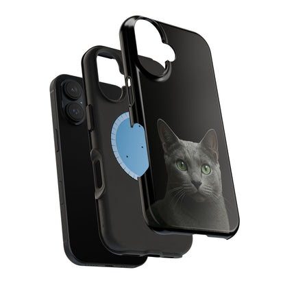 Russian Blue Cat Phone Case — Magnetic Impact-Resistant iPhone Cover