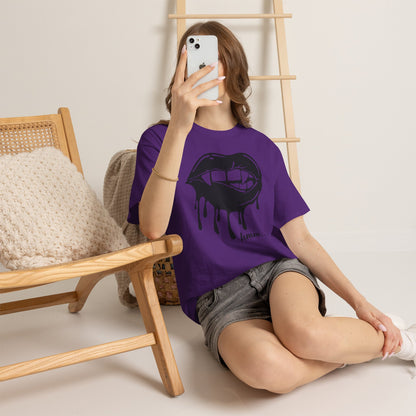 Edgy Graphic Tee - Dripping Lips Design - Unisex Heavy Cotton Tee