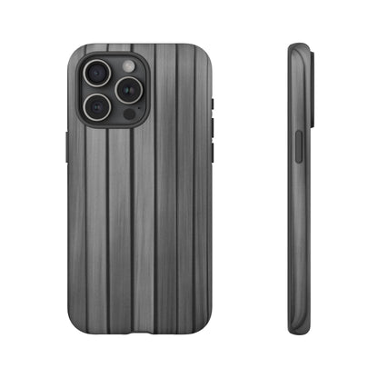 Ribbed metal texture phone case by Printify, tough protective iPhone cover with durable metal finish and precise cutouts.