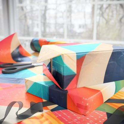 Geometric Colorwave Wrapping Paper Roll — Vibrant Abstract Gift Wrap