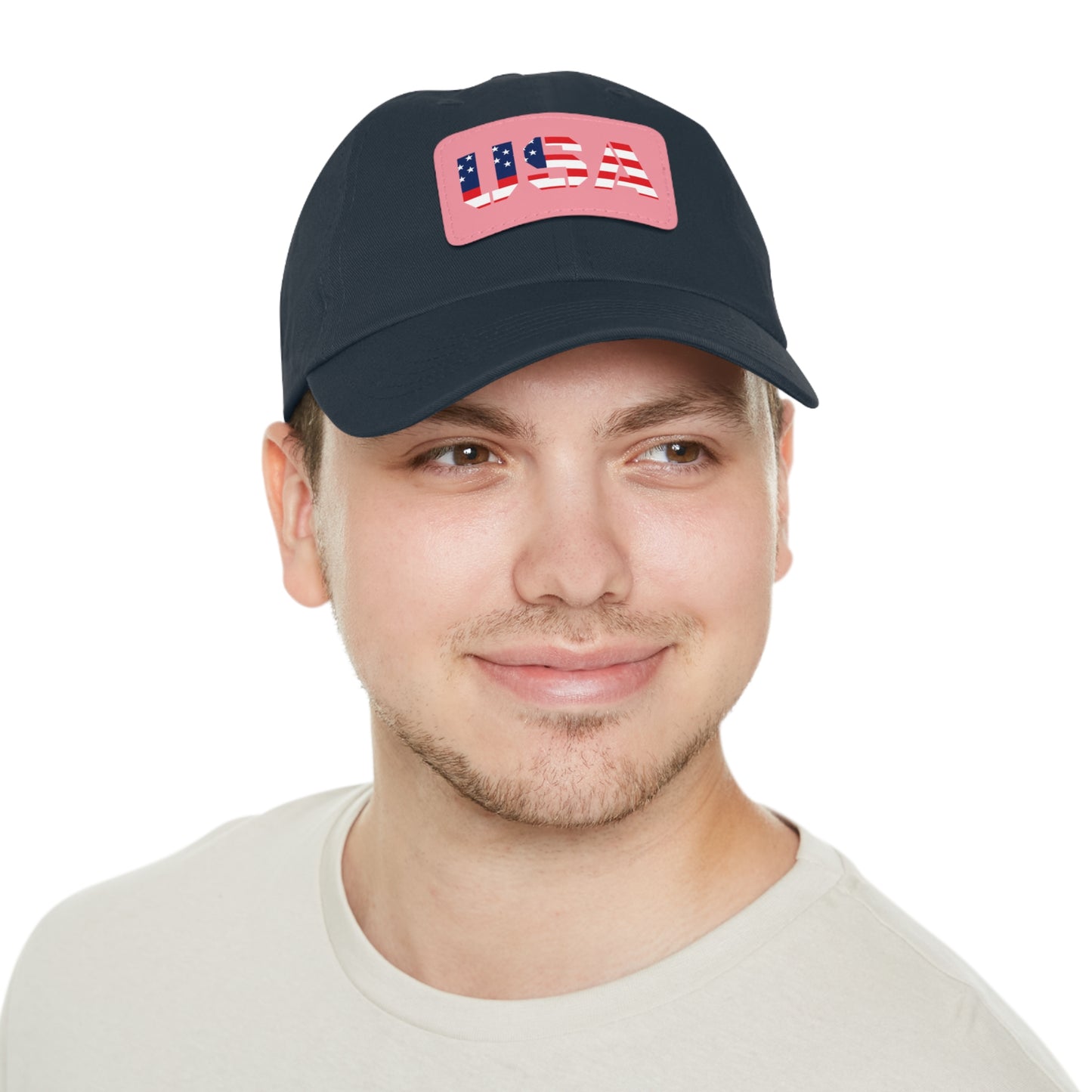 Dad Hat with Leather Patch (Rectangle)