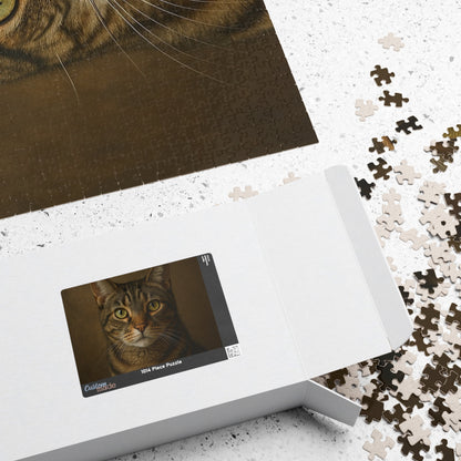 Tabby Cat Portrait Jigsaw Puzzle — Realistic Pet Photography Puzzle (110/252/520/1014 pcs)
