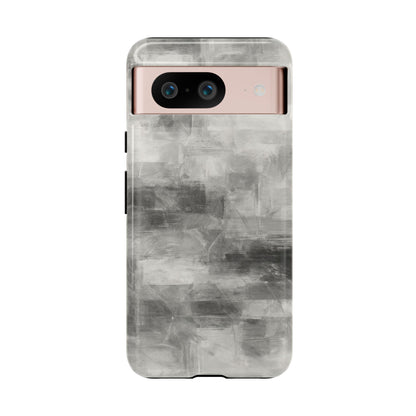 Abstract gray grid design phone case by Printify, tough protective iPhone cover with sleek modern style.