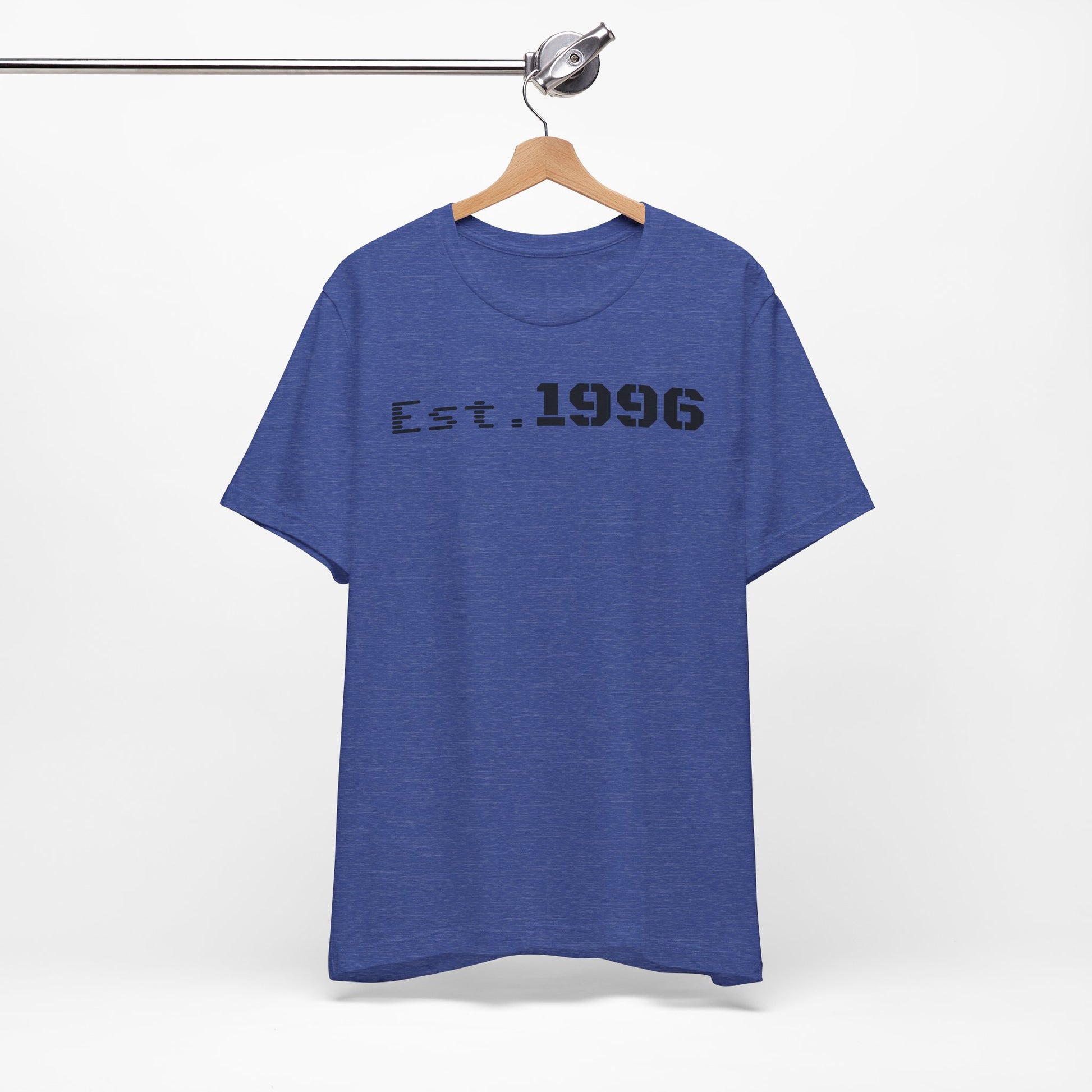Unisex Jersey Tee - 'Est. 1996' Graphic Shirt, Birthday Gift, Casual Wear, Vintage Style, Retro Fashion, Gift for Him/Her - TRV