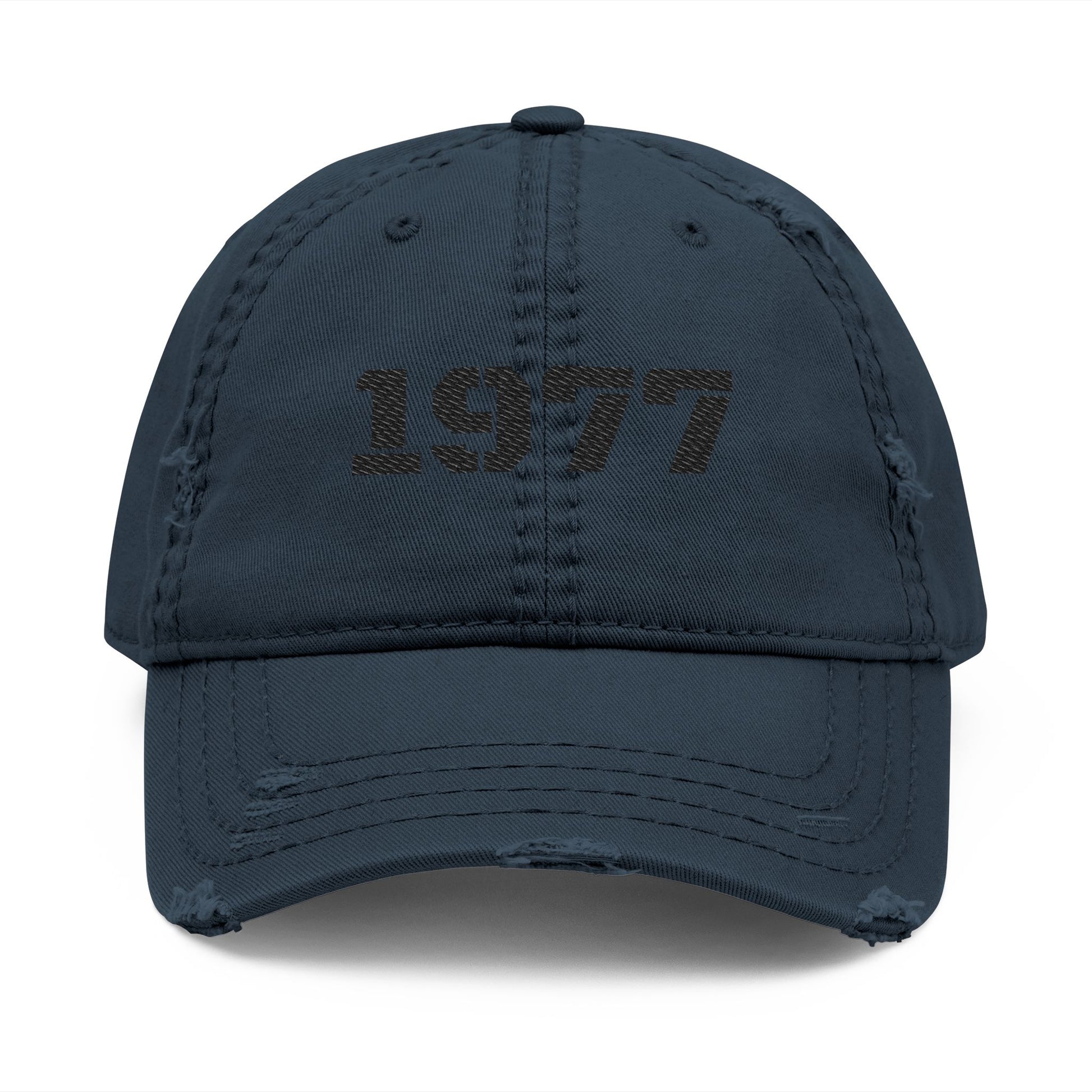 Distressed Dad Hat with 1977 Embroidery, Vintage Cap, Casual Fashion Accessory, Perfect Gift for Birthdays, Stylish Sun Protection, [...] - TRV