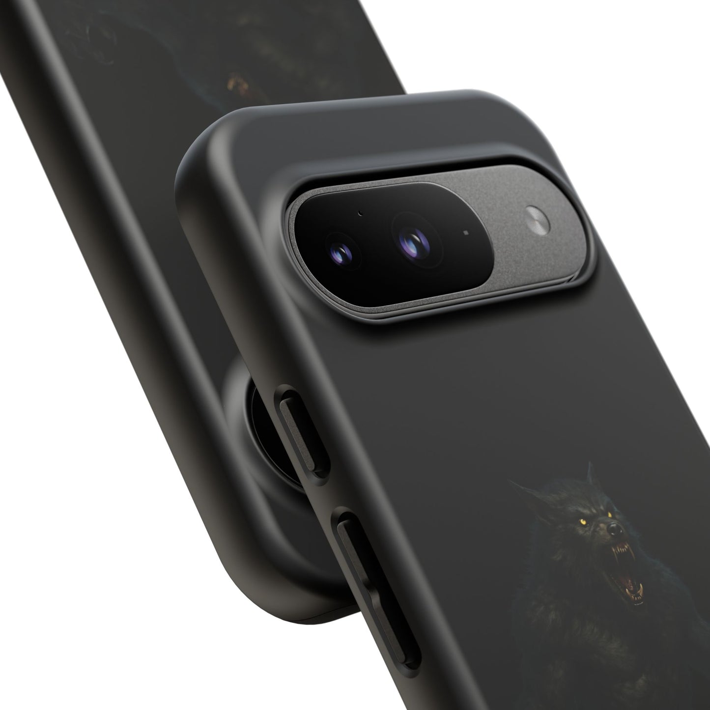 Werewolf phone case with dark monster graphic, tough protective design for smartphones by Printify.
