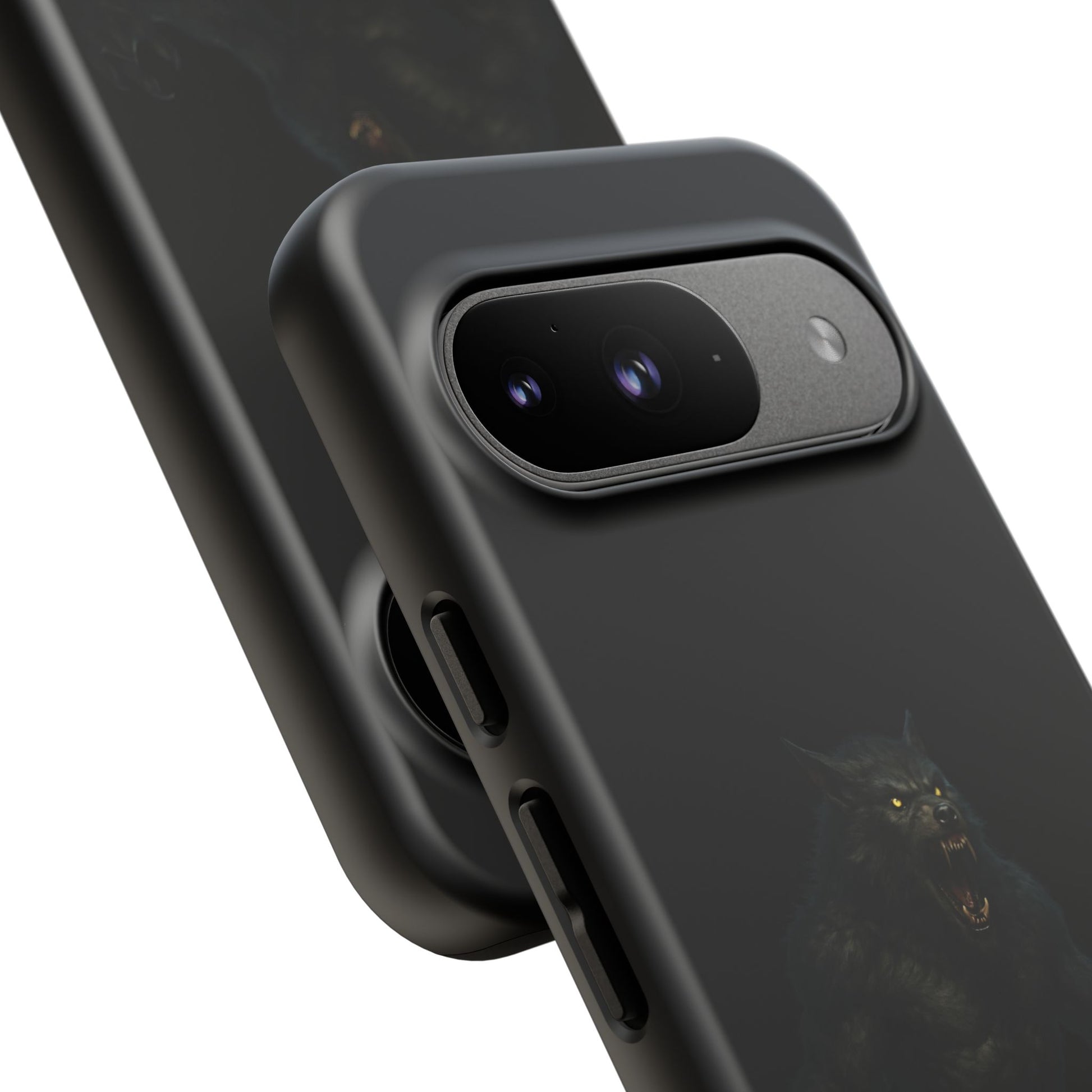 Werewolf phone case with dark monster graphic, tough protective design for smartphones by Printify.