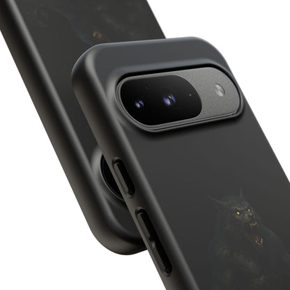 Werewolf phone case with dark monster graphic, tough protective design for smartphones by Printify.
