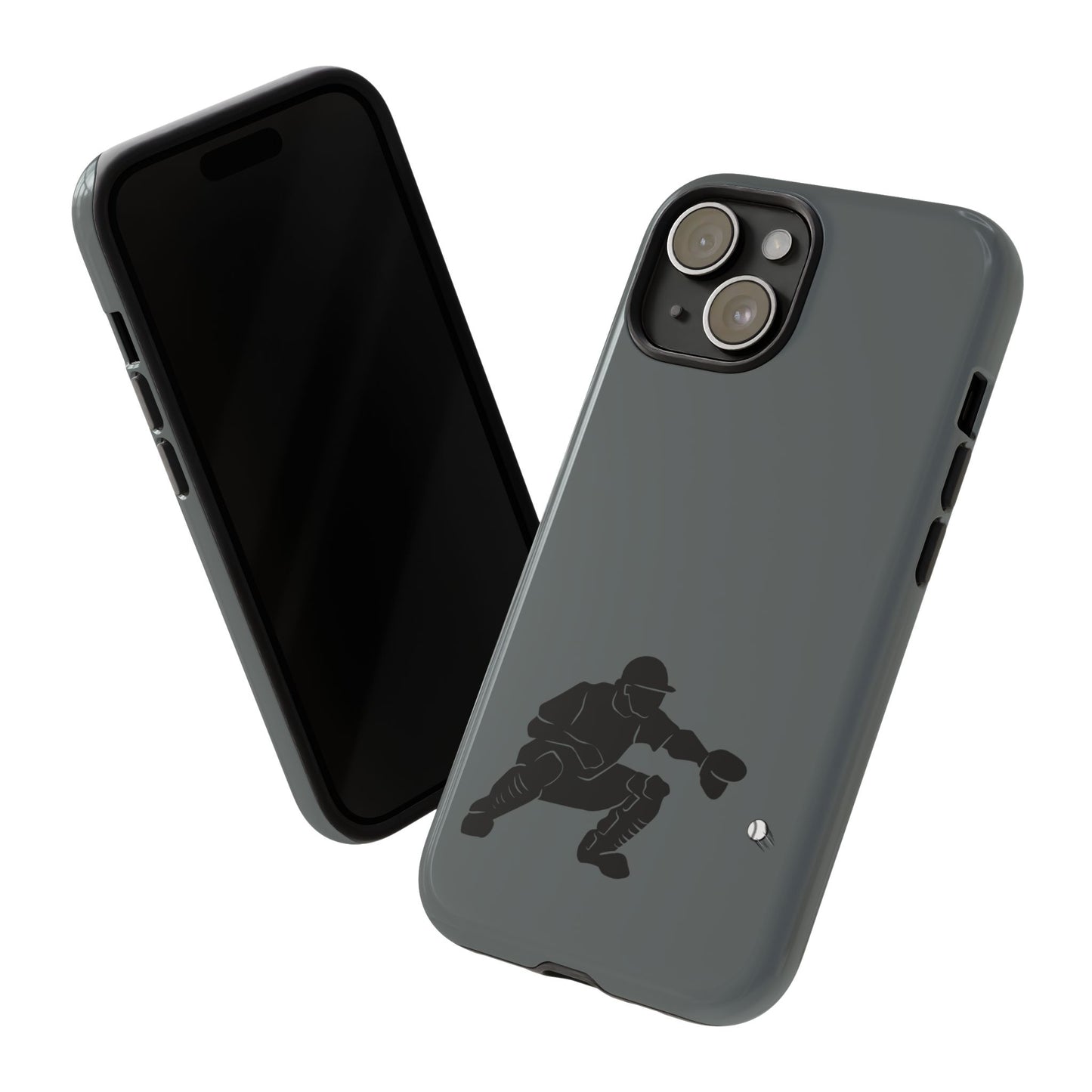Printify baseball catcher phone case, tough protective cover with detailed catcher design for smartphone protection.