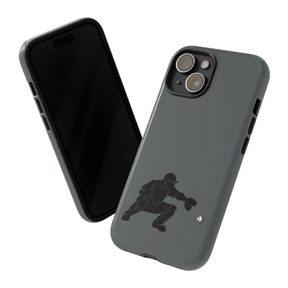 Printify baseball catcher phone case, tough protective cover with detailed catcher design for smartphone protection.