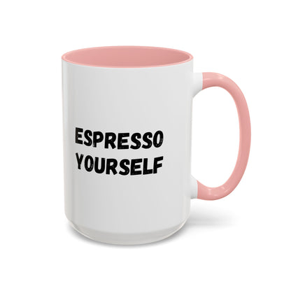 Espresso Yourself Coffee Mug - Fun Black Accented Mug for Coffee Lovers, Great Gift for Birthdays, Christmas, and Housewarming