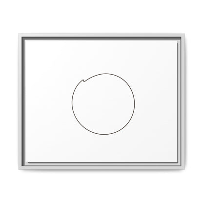 Framed matte canvas wall art featuring a minimal circular line design by Printify, ideal for modern home decor.