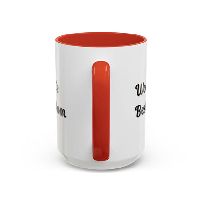 Black-Trim Ceramic Mug with "World's Best Mom" Accent, ideal for Mother's Day, by Printify.