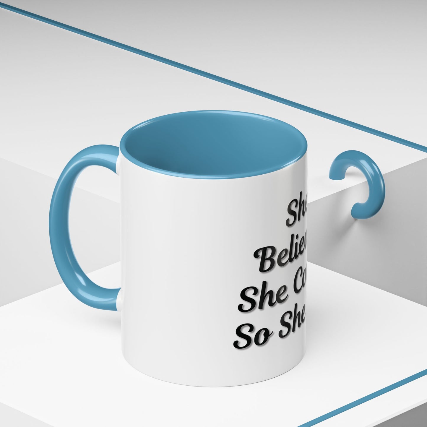 Inspiring Accent Coffee Mug - 'She Believed She Could, So She Did' - 11oz & 15oz - TRV
