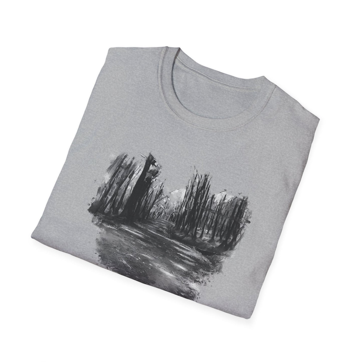 Minimalist Nature-Inspired Unisex Softstyle T-Shirt, Casual Wear, Everyday Style, Gift for Nature Lovers, Eco-Friendly Fashion