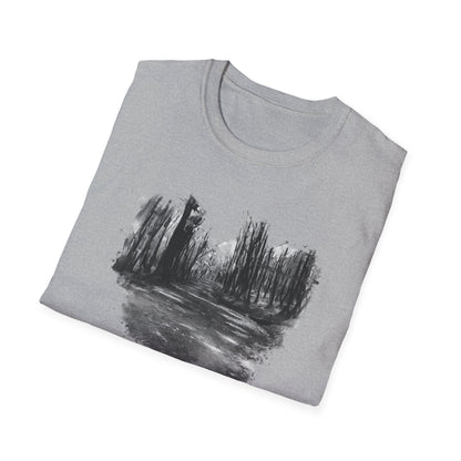 Minimalist Nature-Inspired Unisex Softstyle T-Shirt, Casual Wear, Everyday Style, Gift for Nature Lovers, Eco-Friendly Fashion