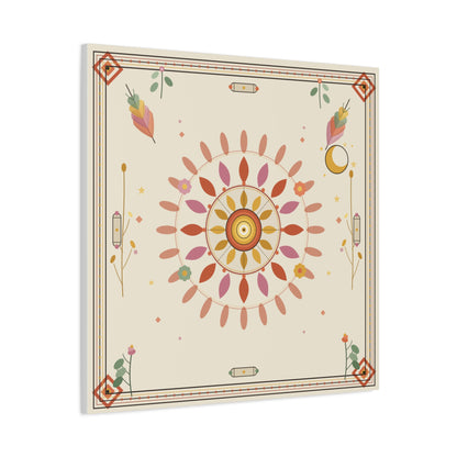 Boho Sun Mandala Matte Canvas