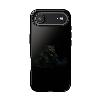 Dark monster graphic Werewolf phone case by Printify, tough protective cover with a fierce werewolf design for smartphones.