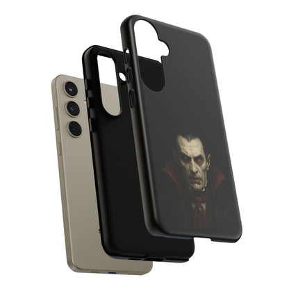 Gothic vampire portrait phone case for iPhone featuring a Dracula-inspired horror design by Printify.