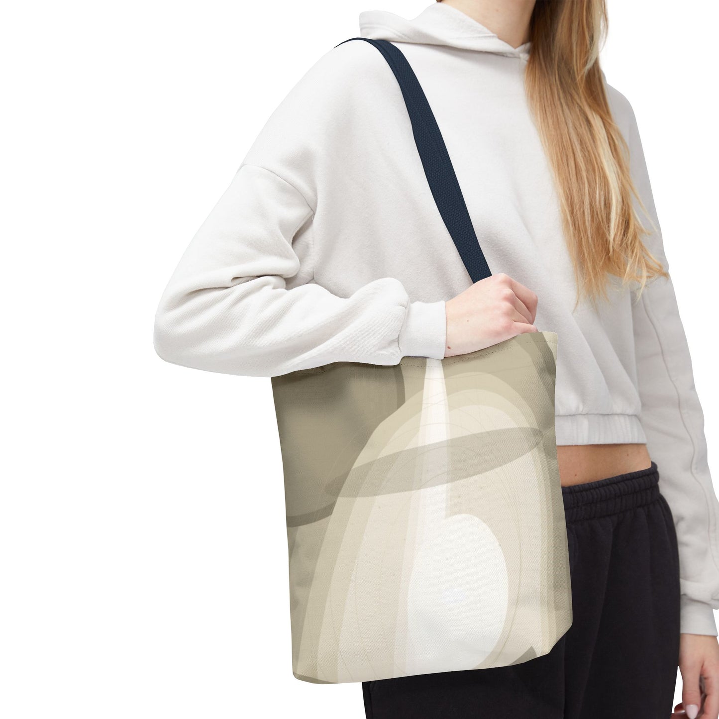 Neutral Abstract Light Beam Tote Bag | Minimalist Geometric Pattern