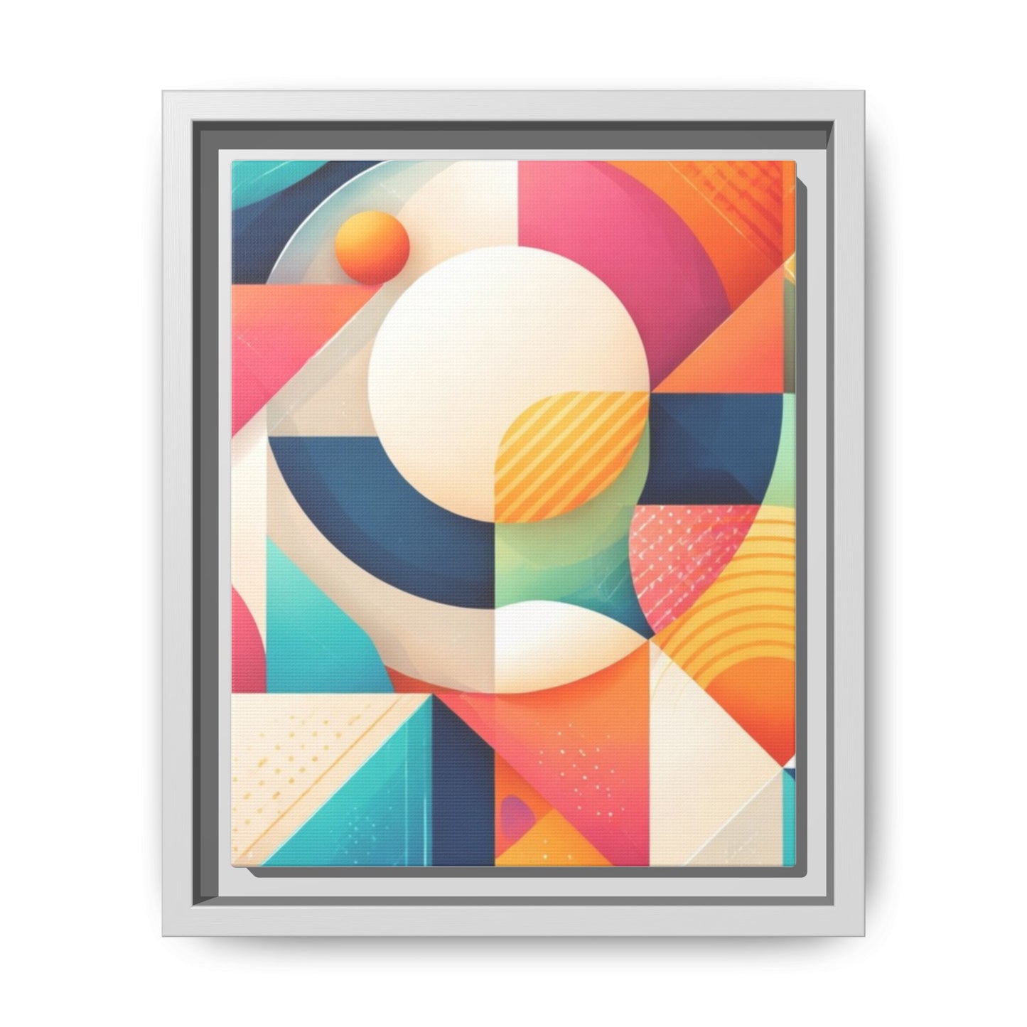 Colorful Geometric Abstract Art Matte Canvas Framed