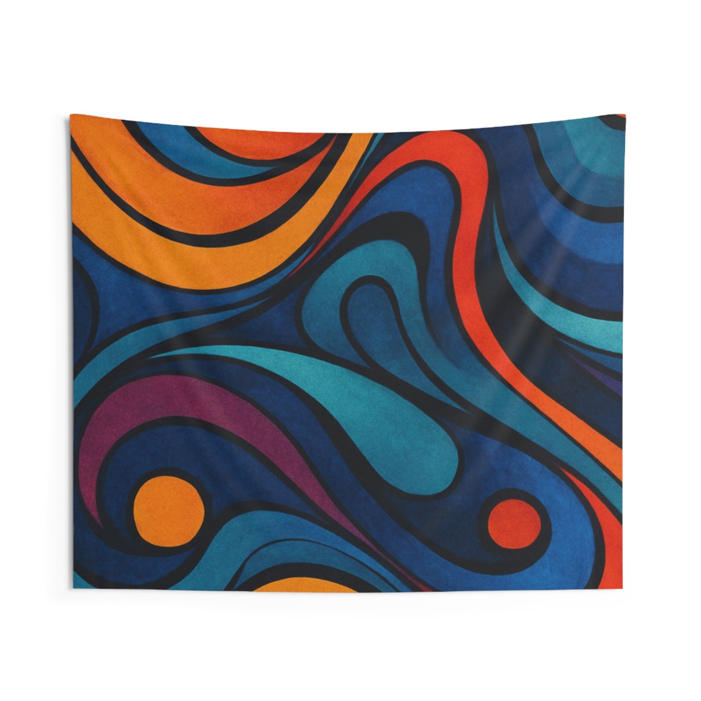Abstract Retro Swirl Wall Tapestry — Vibrant Boho Psychedelic Home Decor