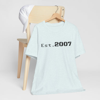 Vintage Printify Est. 2007 T-Shirt showcasing a classic design with the established year on a comfortable casual tee.