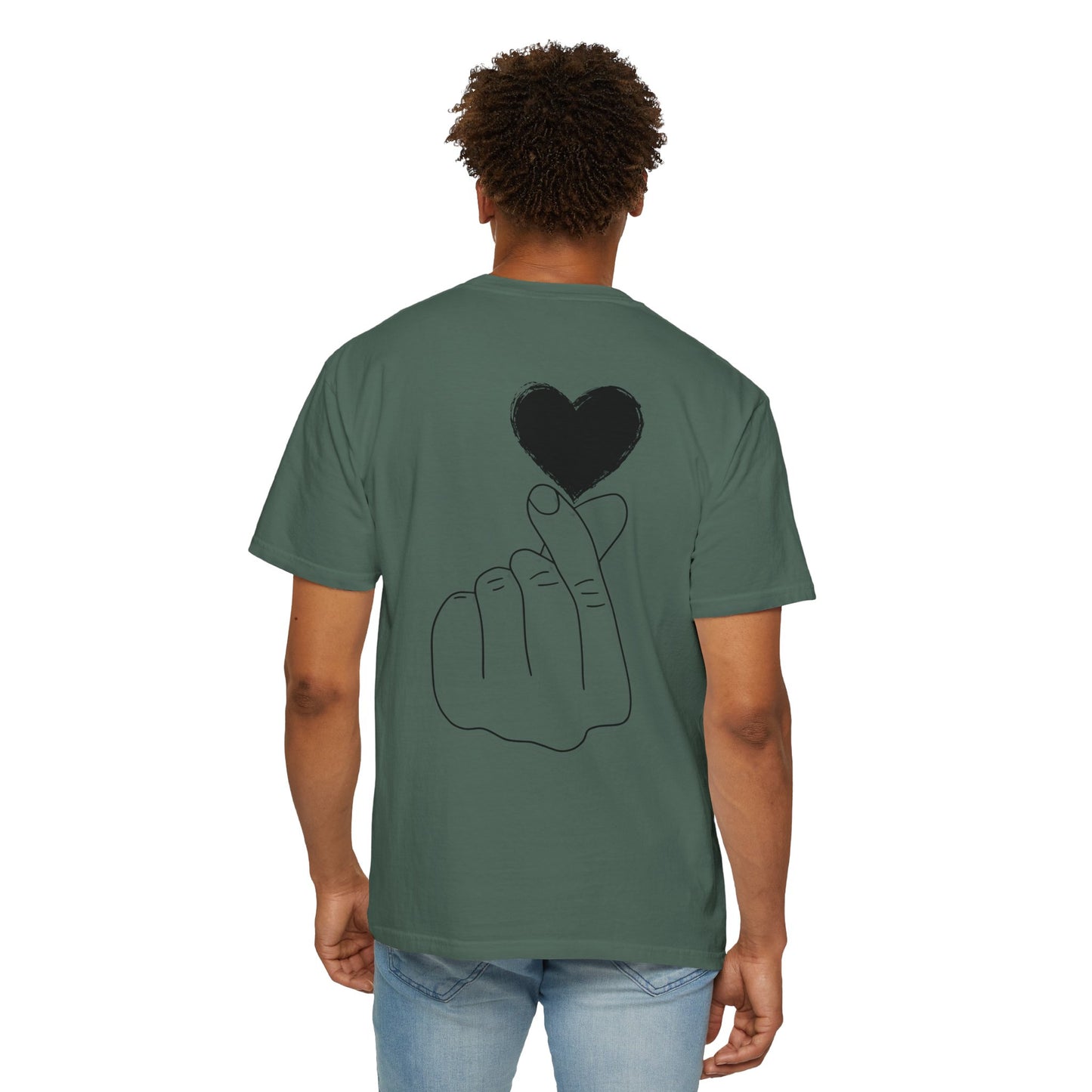 Unisex Garment-Dyed T-Shirt with Heart Design | Casual Trendy Wear for All Occasions