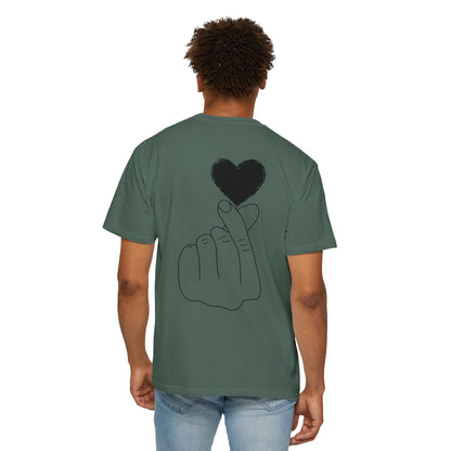Unisex Garment-Dyed T-Shirt with Heart Design | Casual Trendy Wear for All Occasions