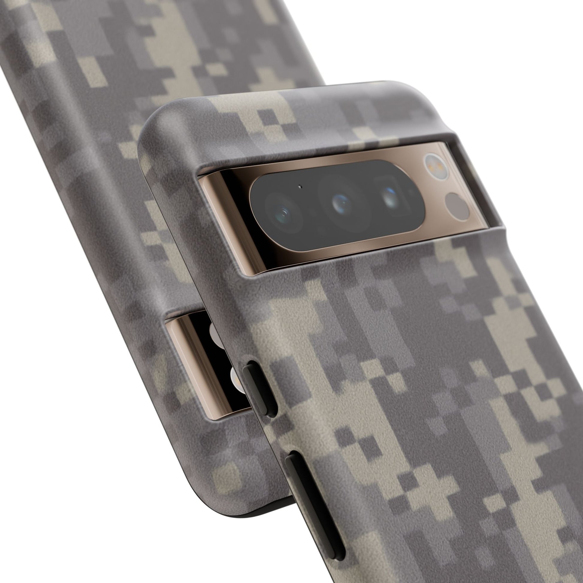 Printify camouflage tough phone case with rugged digital camo design, offering durable protection for smartphones.