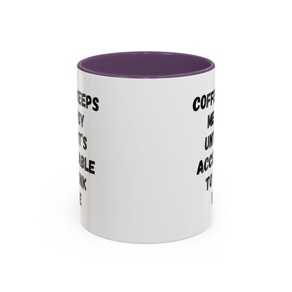 Funny Coffee Mug - "Coffee Keeps Me Busy Until It's Acceptable to Drink Wine" - Great for Mornings, Gifts, Office, Relaxation, Home