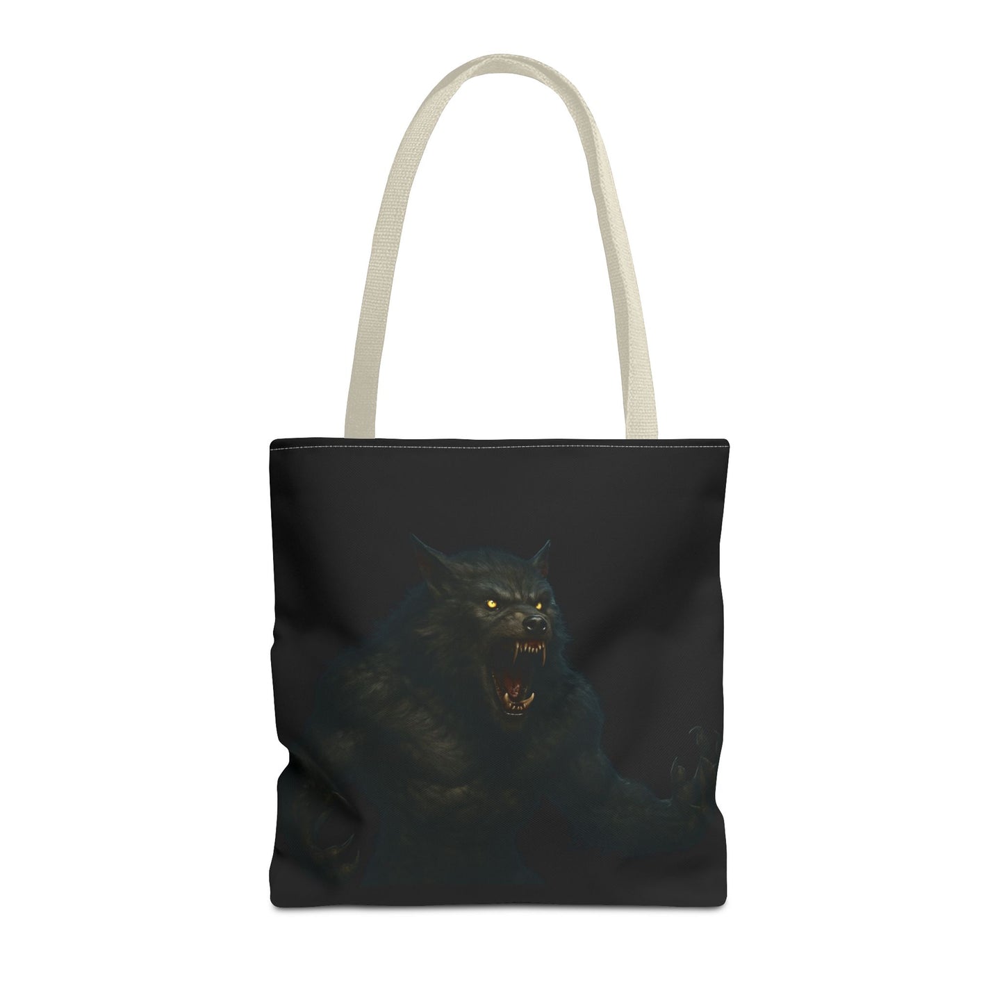 Fierce Werewolf Tote Bag, Halloween Accessories, Dark Art Tote, Animal Lover Gift, Geeky Shopping Bag - TRV