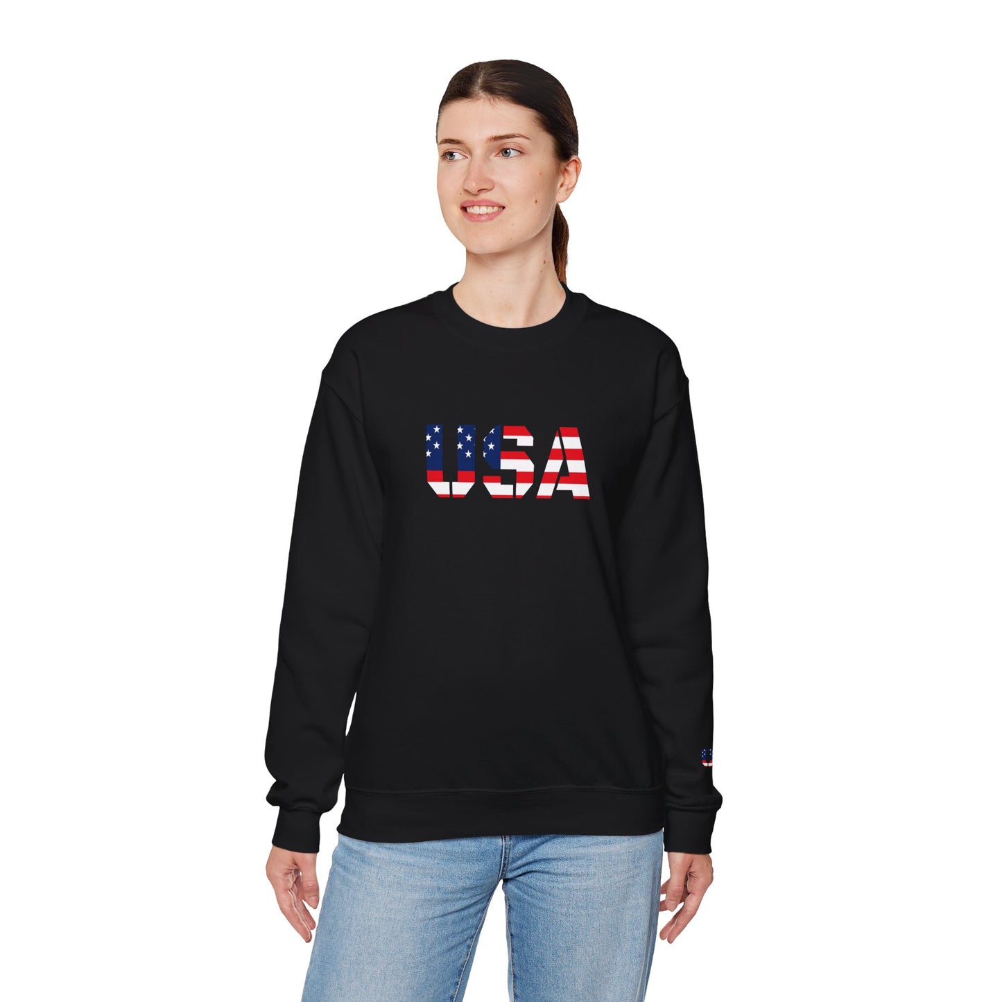 USA Flag Unisex Crewneck Sweatshirt, Cozy Apparel, Casual Wear, Independence Day Gift, Americana Style