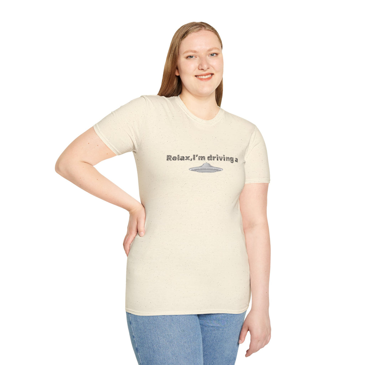 Black UFO T-Shirt by Printify featuring a humorous alien graphic, perfect for sci-fi fans and casual wear.