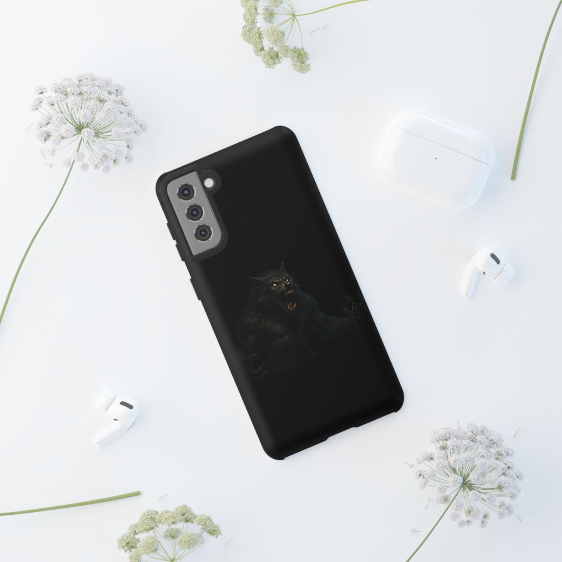 Werewolf Phone Case, Tough Cases, Black Panther Design, Gift for Animal Lovers, Phone Accessories, Fierce Phone Protection - TRV