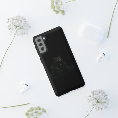 Werewolf Phone Case, Tough Cases, Black Panther Design, Gift for Animal Lovers, Phone Accessories, Fierce Phone Protection - TRV