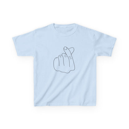 Cute Kids Heavy Cotton Tee - K-Pop Inspired Love Gesture