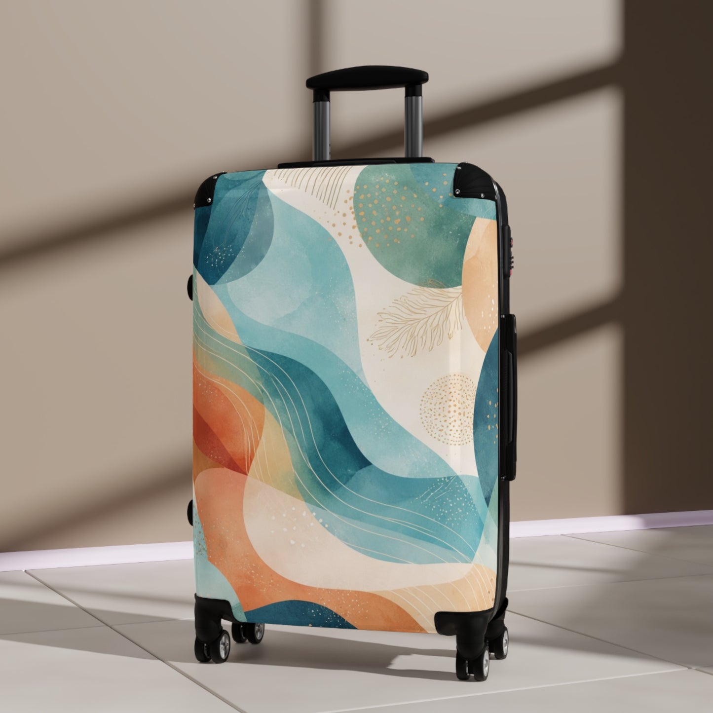 Autumn Mist Forest Suitcase — Scenic Fall Travel Luggage
