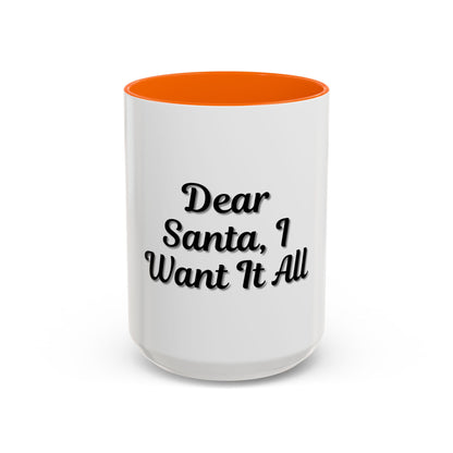 Dear Santa Accent Coffee Mug - Fun Holiday Mug for Christmas Enthusiasts - TRV