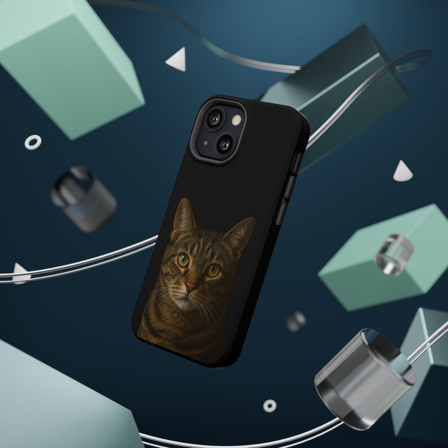 Magnetic Impact-Resistant Phone Case — Realistic Tabby Cat Portrait