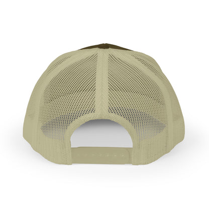 Vintage baseball snapback trucker cap with batter silhouette print, designed by Printify, featuring a classic and stylish hat design.