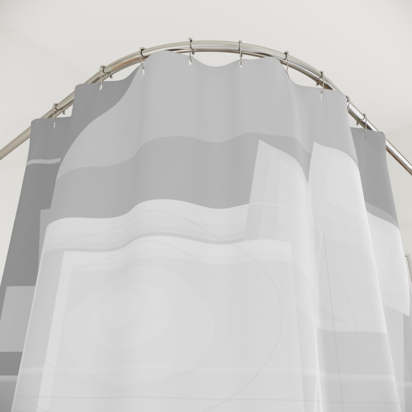 Abstract Geometric Gray Pattern Shower Curtain | Minimal Bathroom Decor