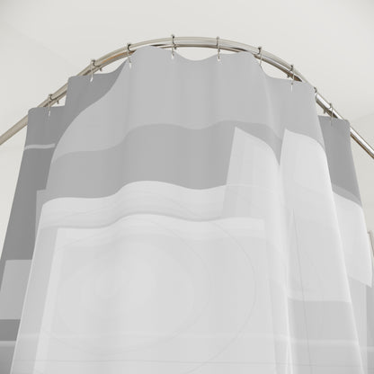 Abstract Geometric Gray Pattern Shower Curtain | Minimal Bathroom Decor