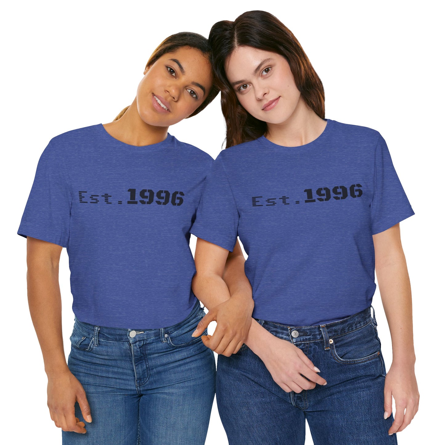 Vintage Est. 1996 T-shirt by Printify featuring a classic design, perfect for birthday or birth year celebrations.