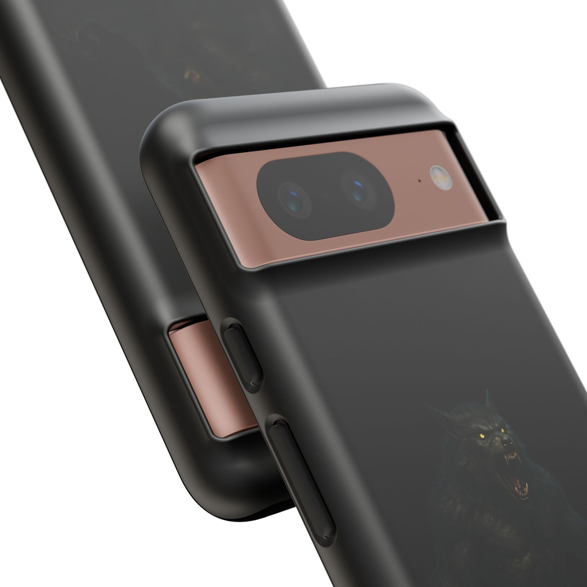 Dark monster graphic werewolf phone case by Printify, tough protective cover for smartphones with a fierce design.