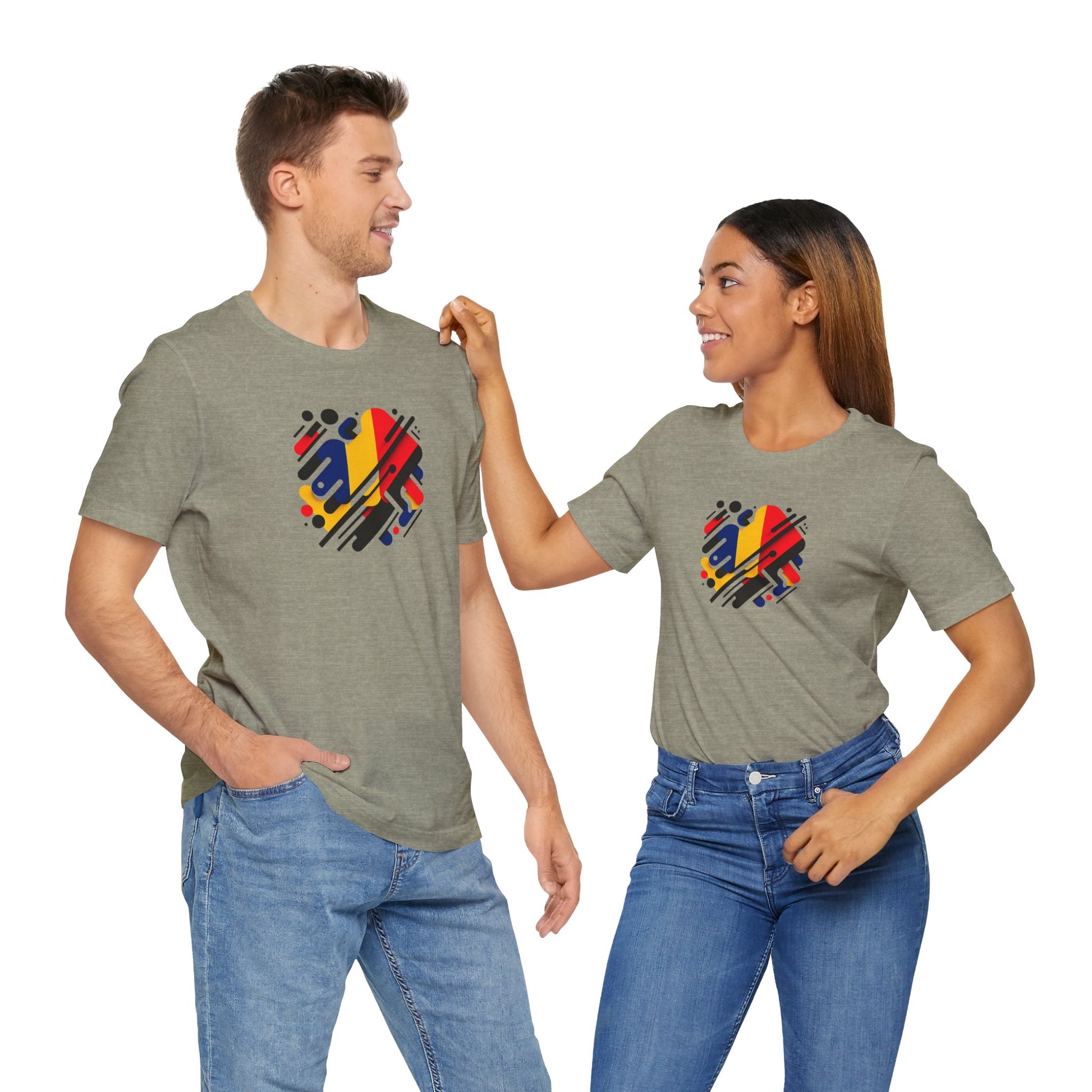 Artistic Heart Unisex Jersey Tee - Vibrant Graphic Tee, Casual Wear, Gift for Art Lovers, Birthday Surprise, Everyday Comfort - TRV