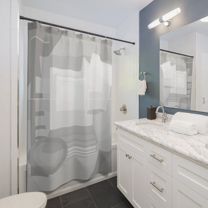 Abstract Geometric Gray Pattern Shower Curtain | Minimal Bathroom Decor