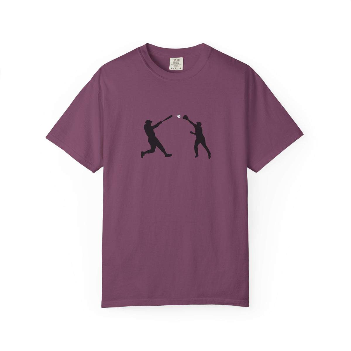 Minimal baseball player silhouette T-shirt by Printify featuring a simple graphic design on a casual T-shirt.