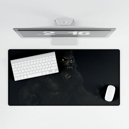 Fierce Werewolf Desk Mat, Gaming Desk Pad, Office Decor, Computer Accessory, Gift for Gamers, Halloween Decor