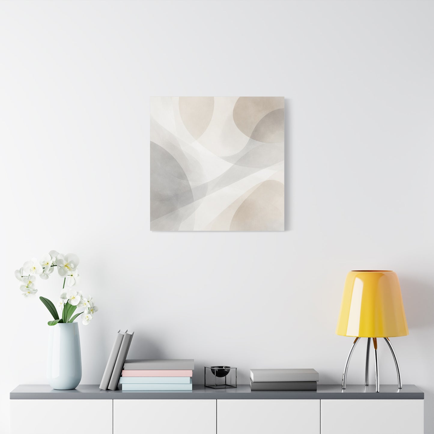 Neutral Abstract Organic Shapes Matte Canvas